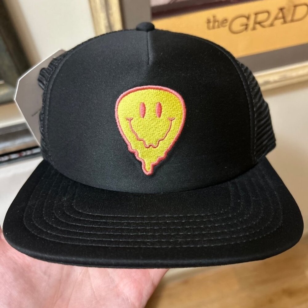 Rock and Roll Hall of Fame Smiley Pick Snapback Hat Cap Black One Size NWT